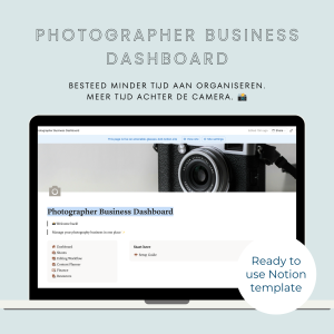 Notion Photographer Business Dashboard