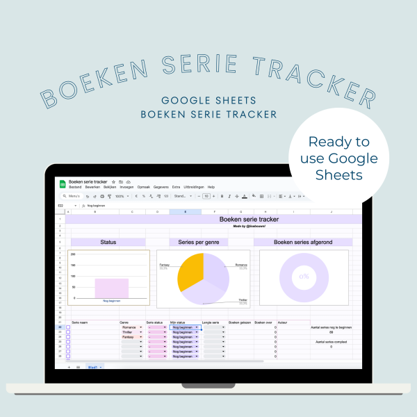 Boeken serie tracker google sheet template