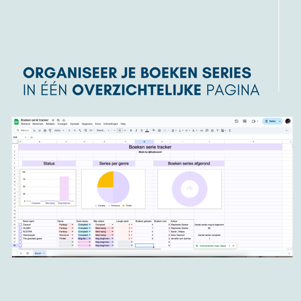 Boeken serie tracker (Google Sheet template) - Afbeelding 2